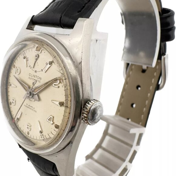 Vintage Clinton 17 Jewel Men\'s Automatic Wristwatch AS 1382 Steel w PowerReserve main image 8